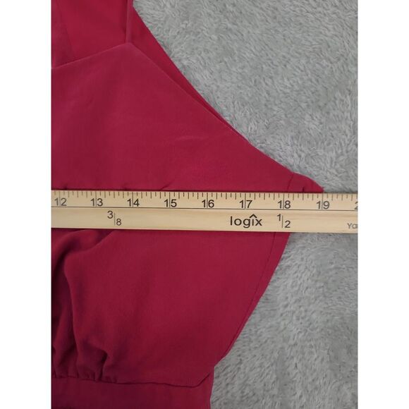 Madewell 100% SILK Lining Daylight Magenta Sweet Heart Neck Dress Size 6 - Picture 4 of 9